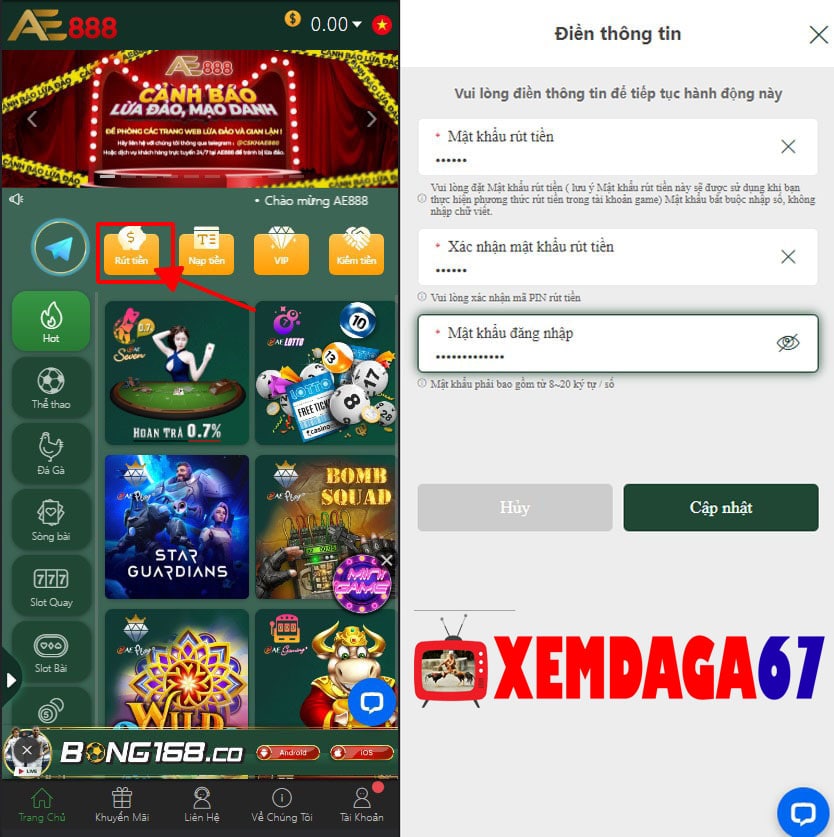 rút tiền xemdaga67